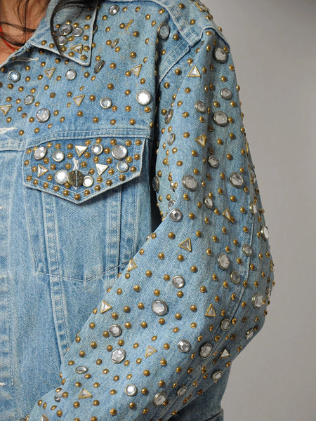 1980's Heavily Studded Jean Jacket