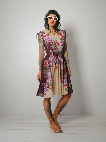 1970's Lilac Wine Wrap Dress