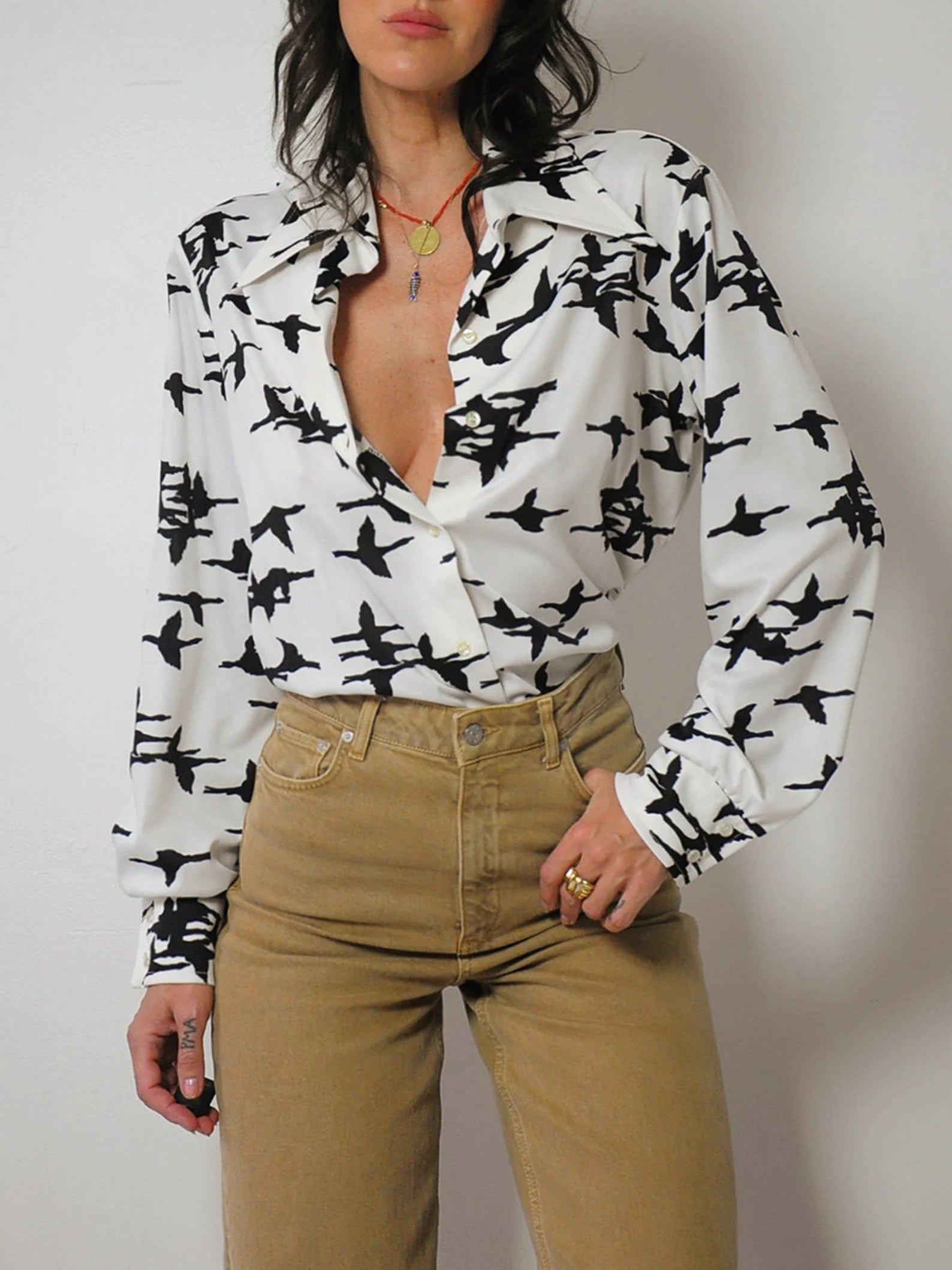 1970's Flying Crane Blouse