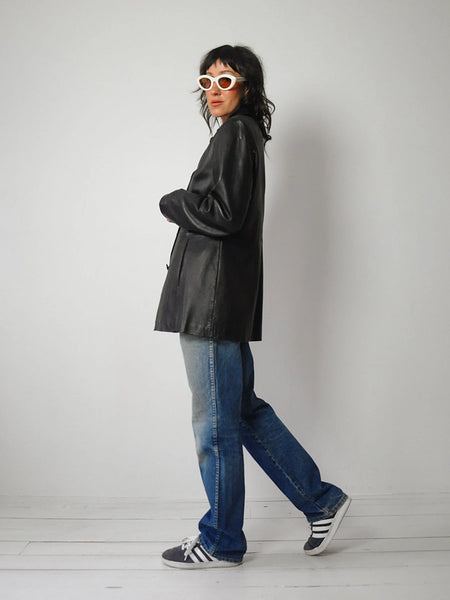 90's Soft Black Leather Jacket