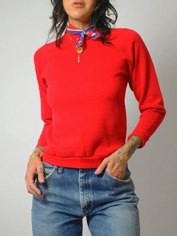 1980's Cherry Red Blank Sweatshirt