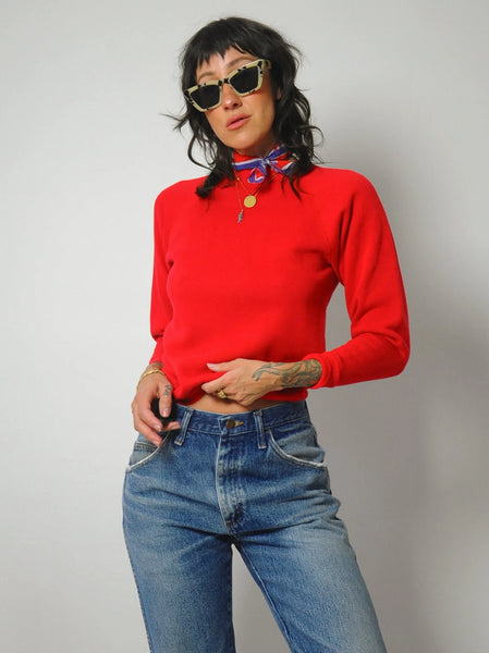 1980's Cherry Red Blank Sweatshirt
