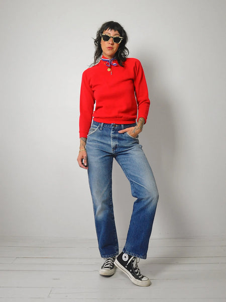 1980's Cherry Red Blank Sweatshirt