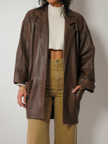 1980's Vakko I.Magnin Leather Coat