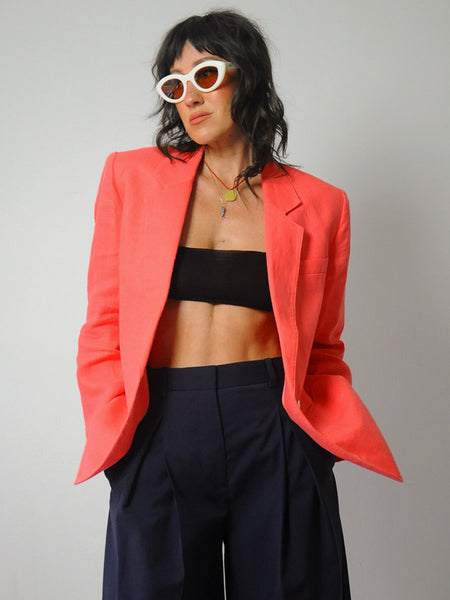 1980's Coral Linen Blazer