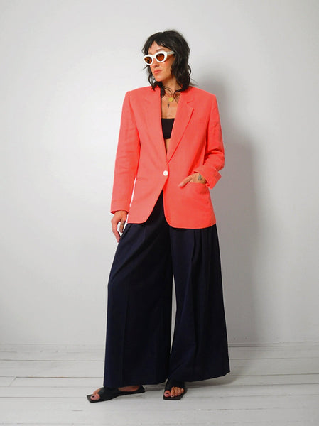 1980's Coral Linen Blazer