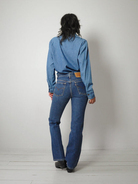 1970's Dagger Collar Soft Denim Shirt