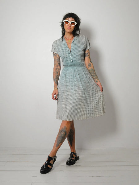 1940's Sun Faded Cutout Day Dress