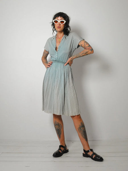 1940's Sun Faded Cutout Day Dress