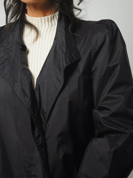 1980 s Black Swing Raincoat NOIROHIO VINTAGE