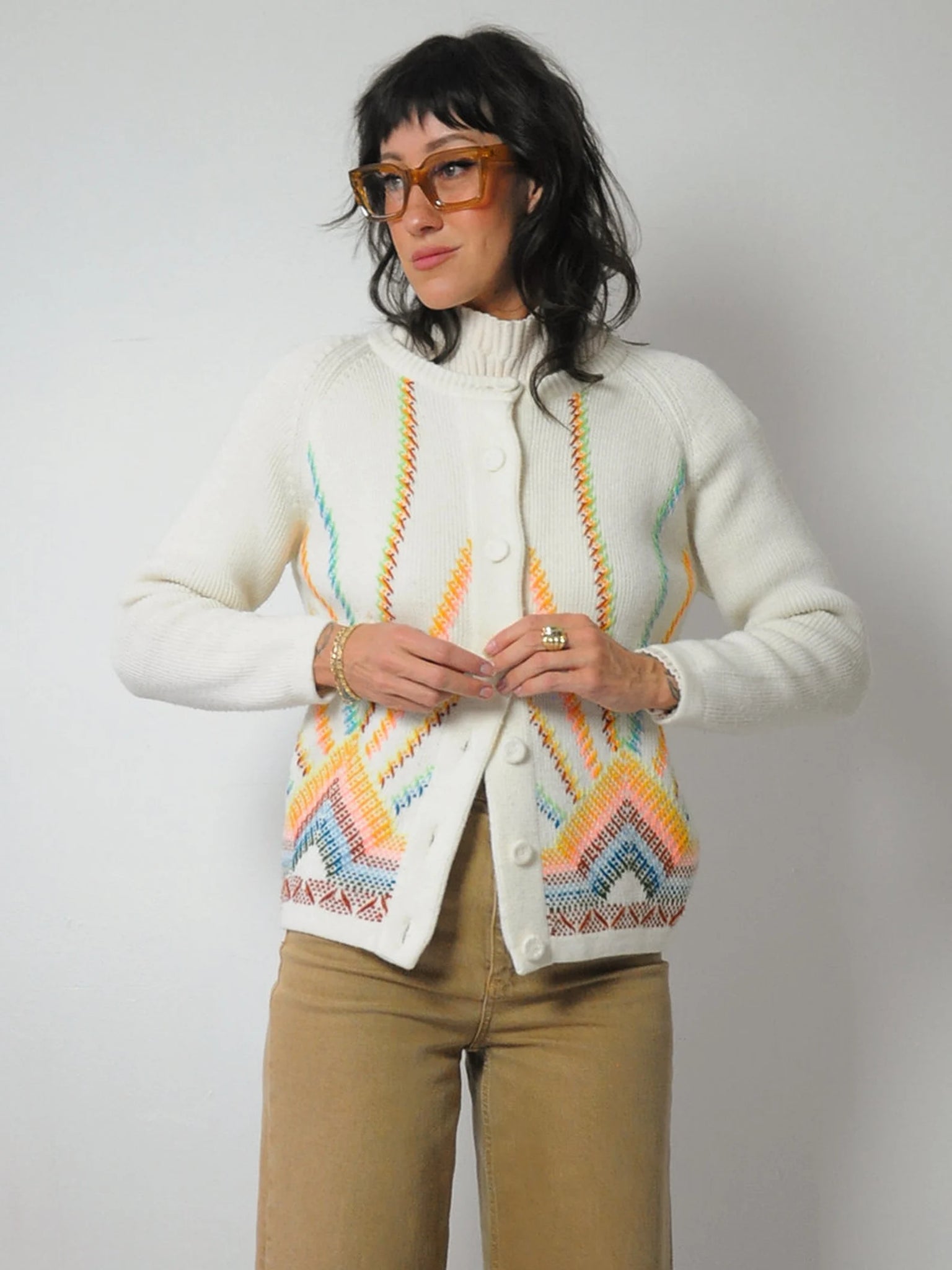 1970's Rainbow Starburst Cardigan