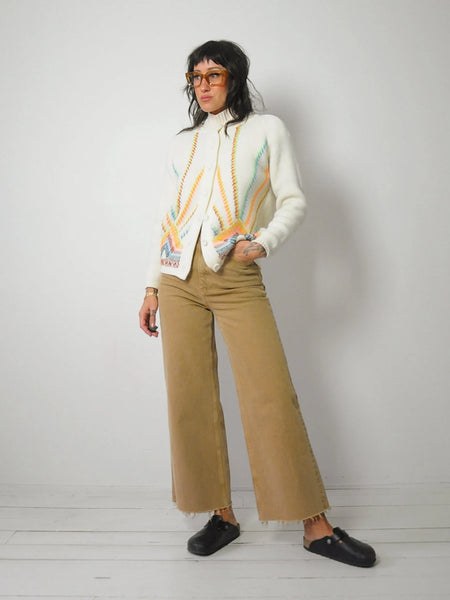 1970's Rainbow Starburst Cardigan