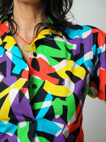 1970's Rainbow Alphabet Blouse