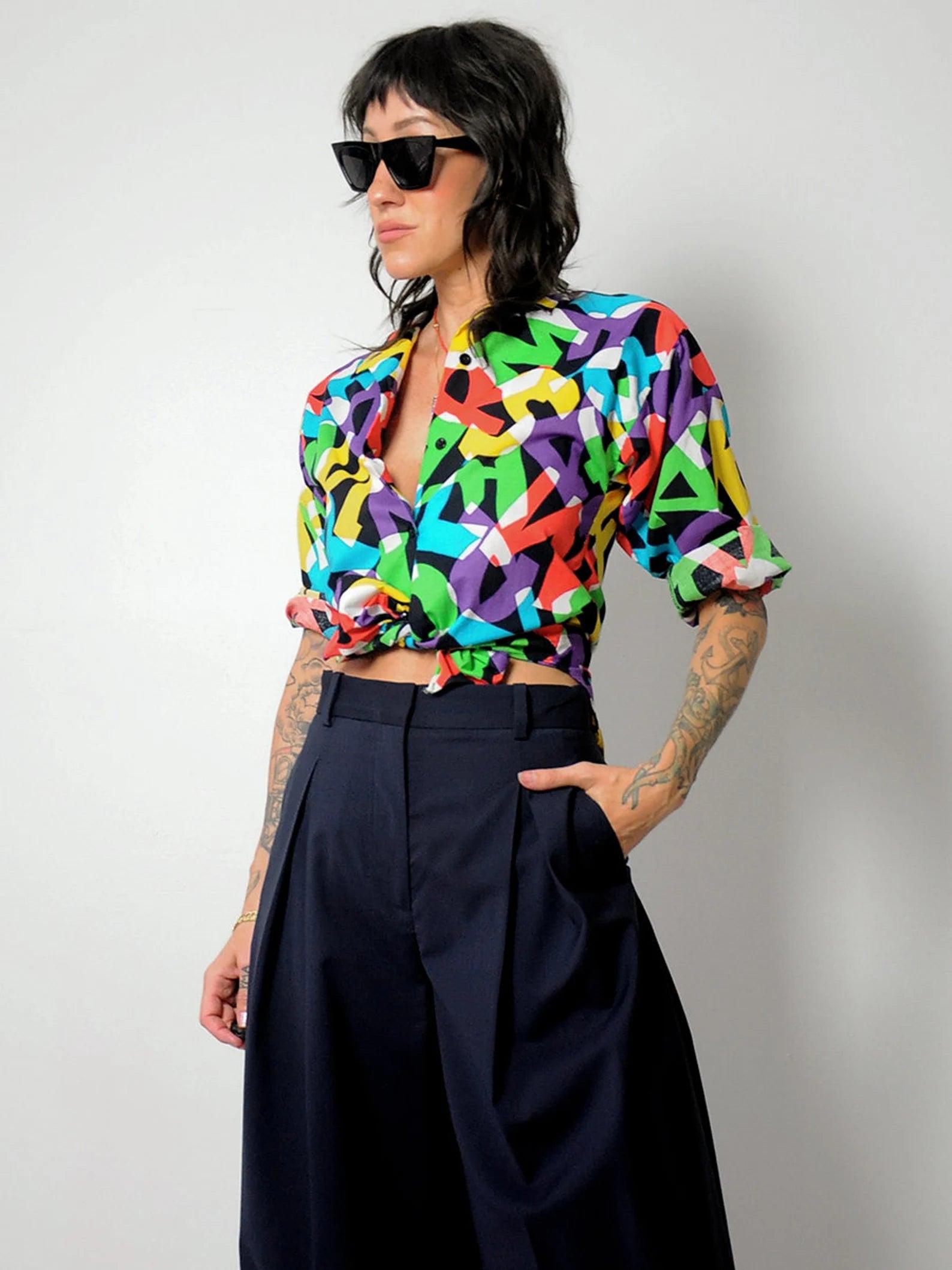 1970's Rainbow Alphabet Blouse