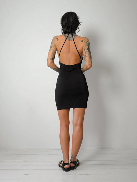 1990's Mesh Cutout Open Back Dress