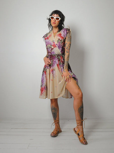 1970's Lilac Wine Wrap Dress