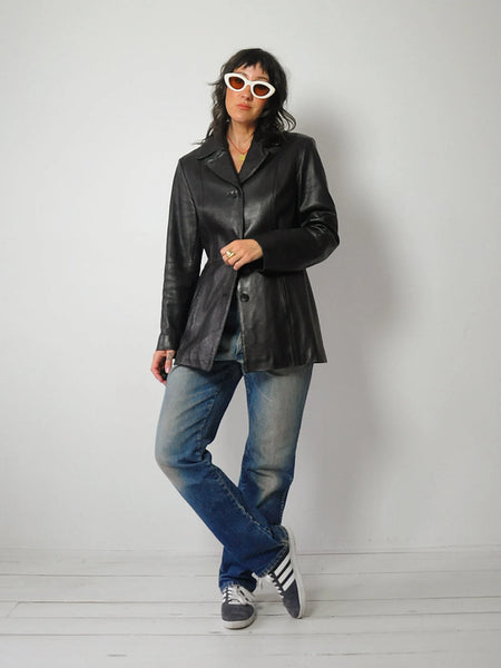90's Soft Black Leather Jacket