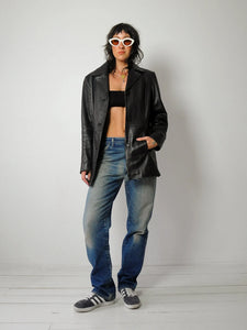 90's Soft Black Leather Jacket