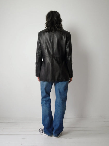 90's Soft Black Leather Jacket