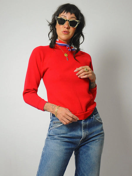 1980's Cherry Red Blank Sweatshirt