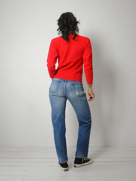 1980's Cherry Red Blank Sweatshirt
