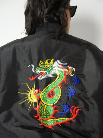 90's Embroidered Dragon Bomber