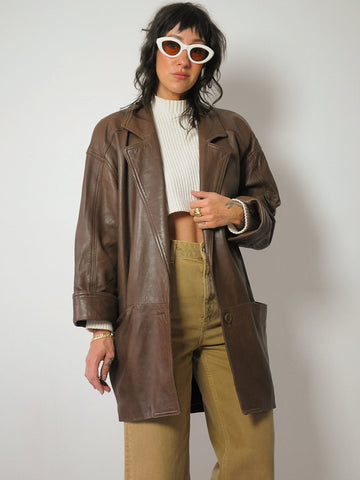 1980's Vakko I.Magnin Leather Coat