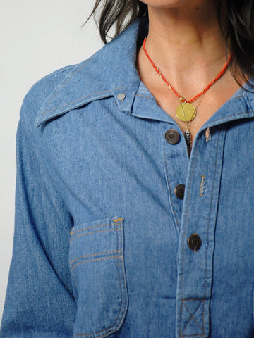 1970's Dagger Collar Soft Denim Shirt