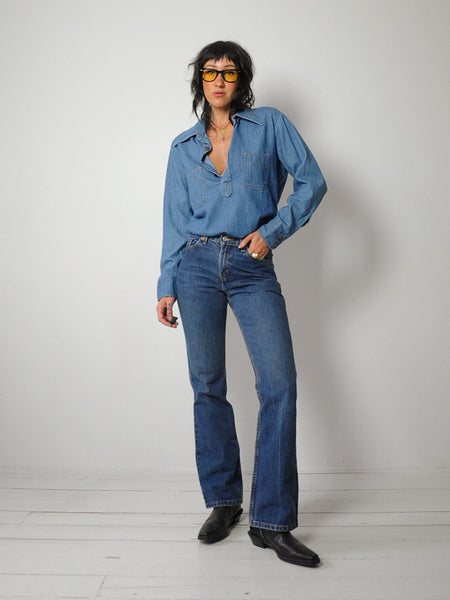 1970's Dagger Collar Soft Denim Shirt
