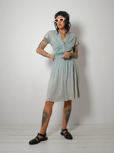 1940's Sun Faded Cutout Day Dress