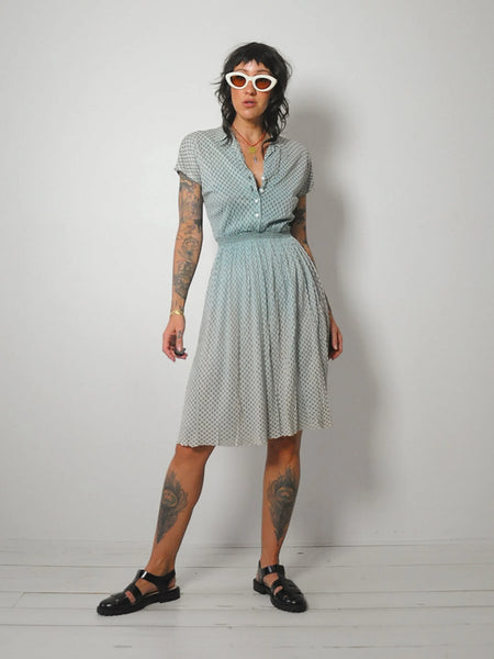 1940's Sun Faded Cutout Day Dress