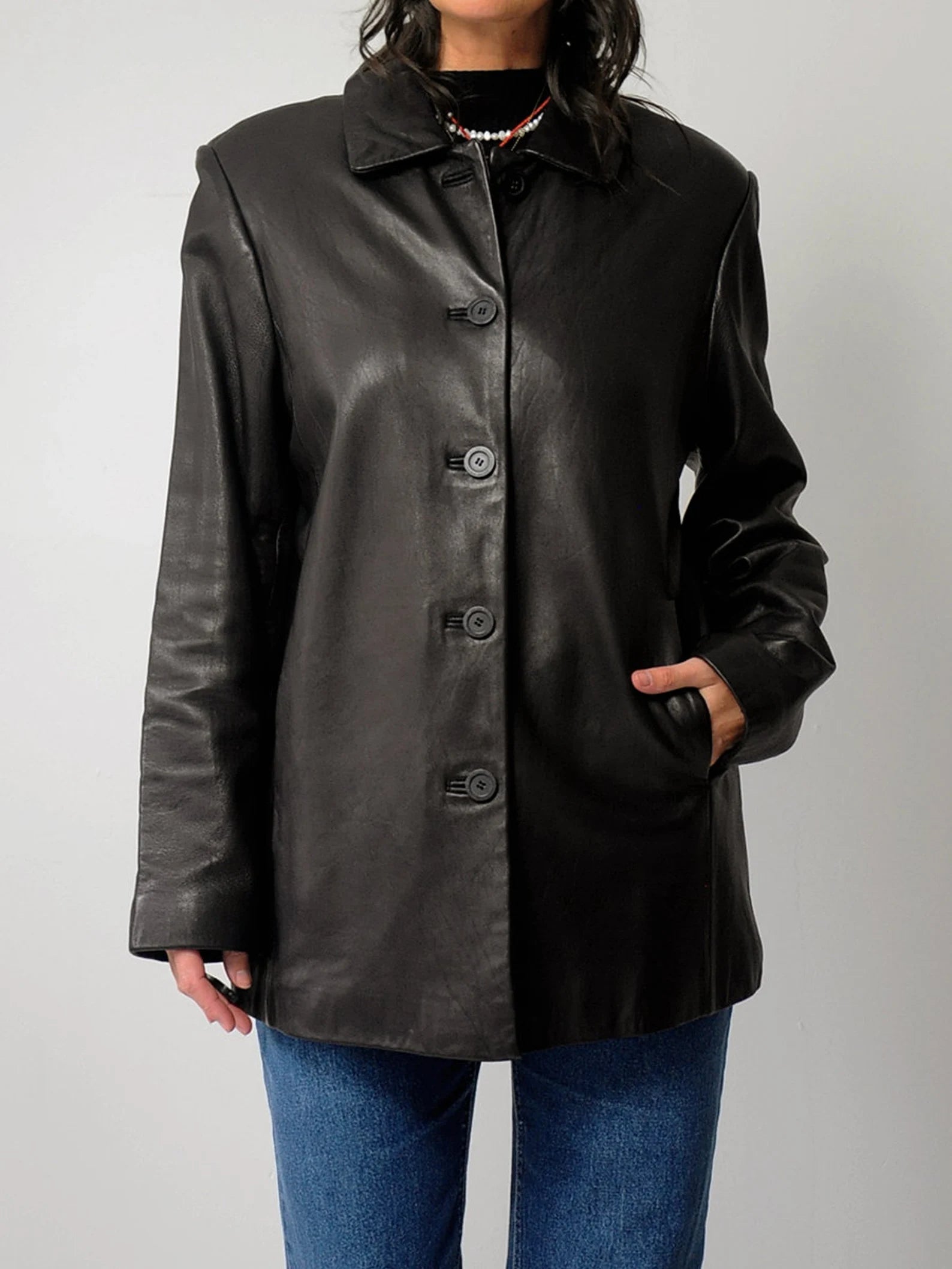 90's Softest Black Leather Jacket
