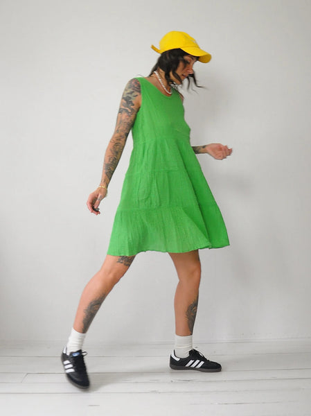 90's Lime Gauze Tent Dress