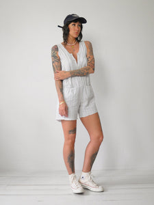 90's Striped Cotton Romper