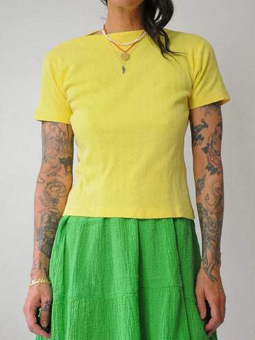 1940's Lemon Ribbed Boatneck Tee