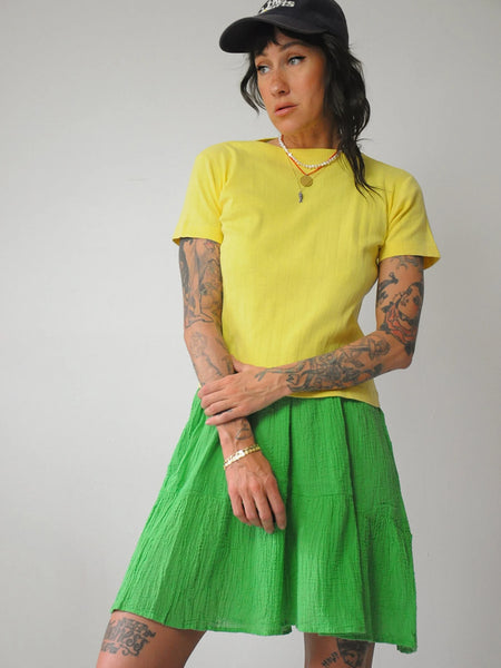 1940's Lemon Ribbed Boatneck Tee