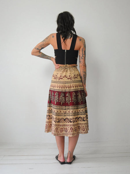 1970's Cotton Batik Wrap Skirt