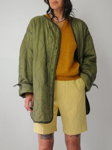 1980's Olive Quilted Military Liner