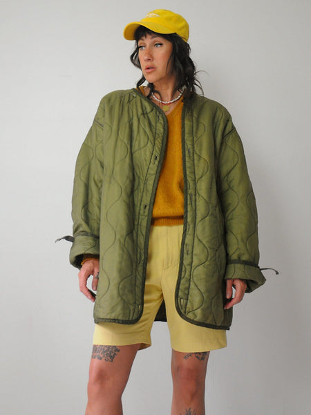 1980's Olive Quilted Military Liner