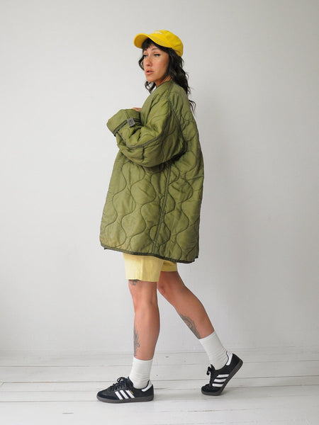 1980's Olive Quilted Military Liner