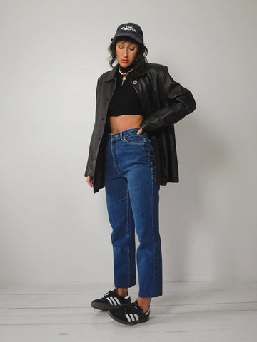 90's Softest Black Leather Jacket