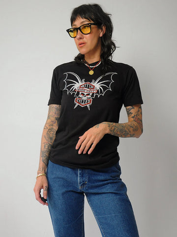 1980's Ride Free Skull Bat Tee