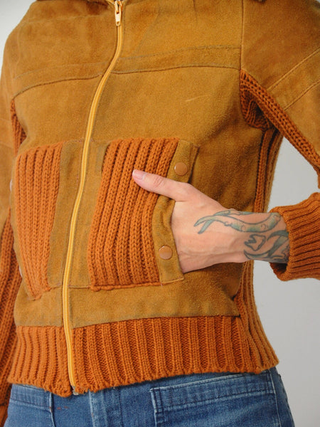 1970's Sienna Suede & Knit Jacket