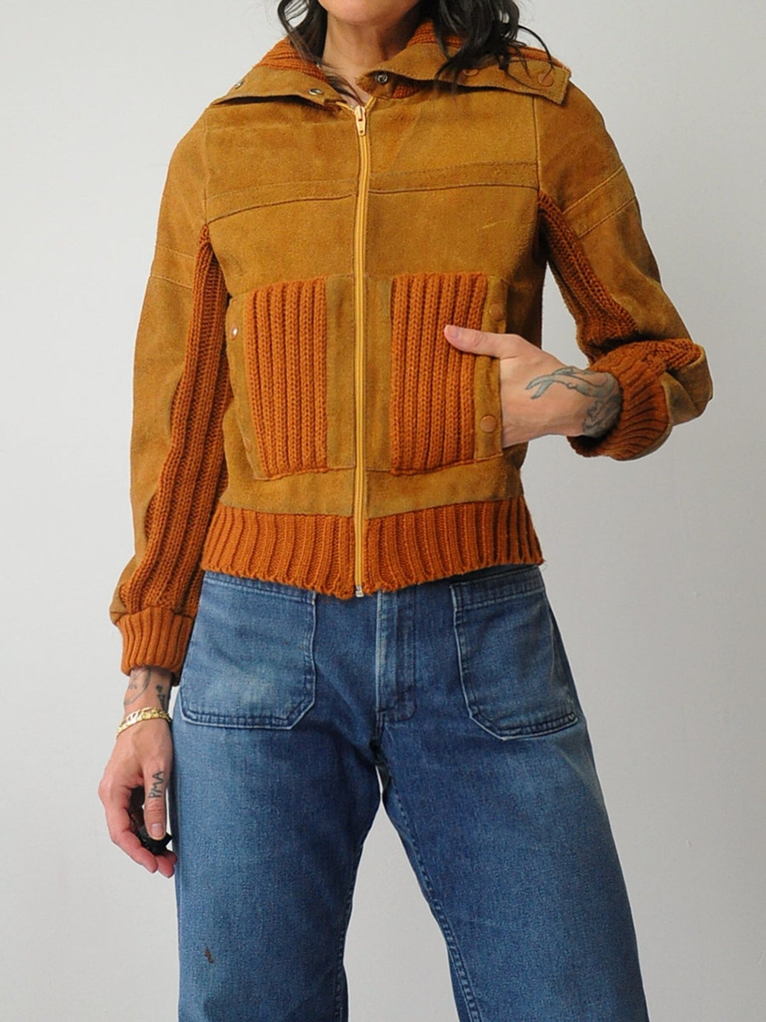 1970's Sienna Suede & Knit Jacket