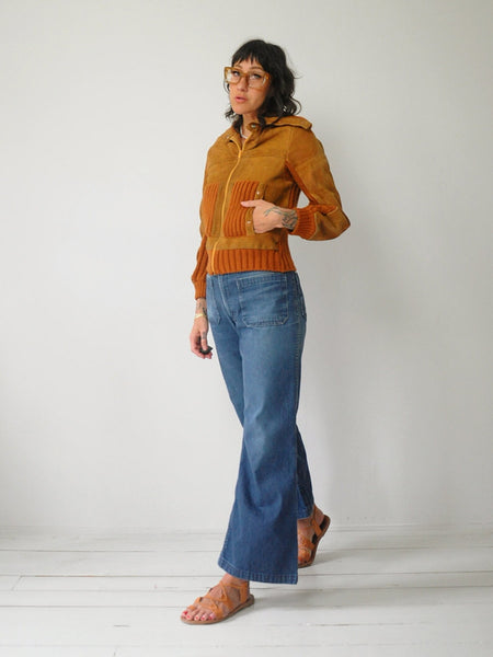 1970's Sienna Suede & Knit Jacket