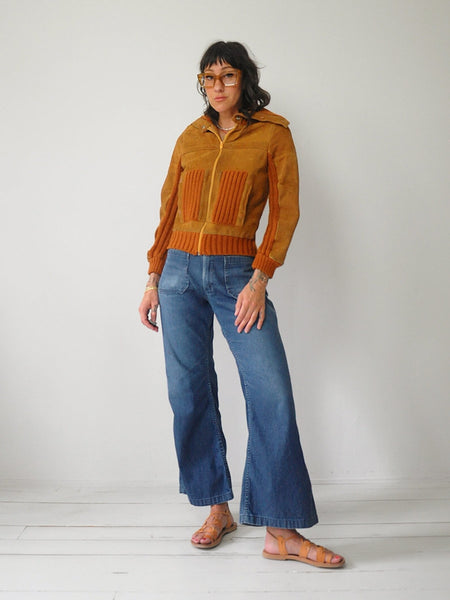 1970's Sienna Suede & Knit Jacket