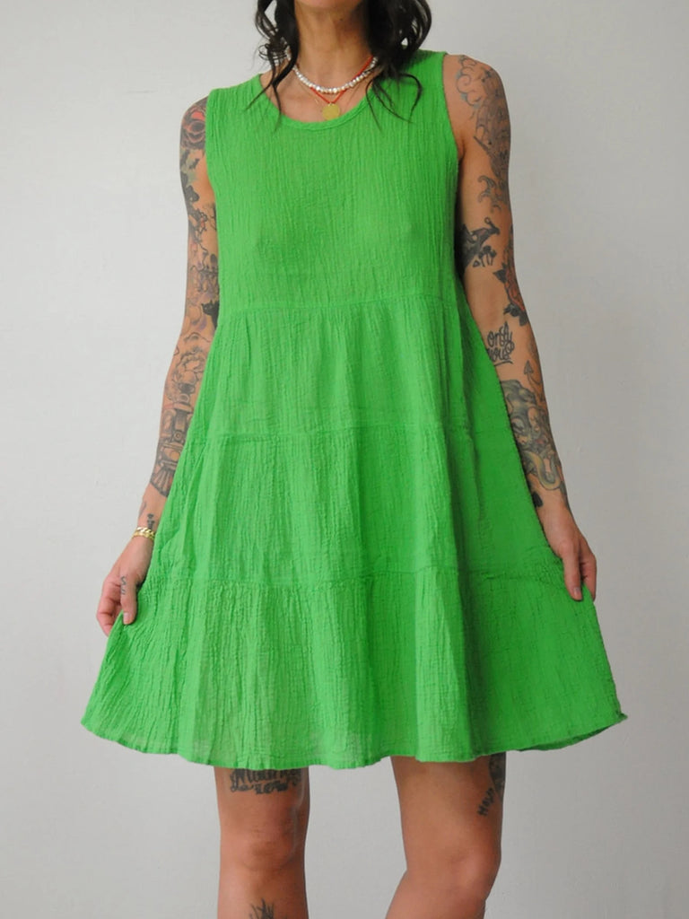 90's Lime Gauze Tent Dress NOIROHIO VINTAGE 90's Lime Gauze Tent Dress NOIROHIO VINTAGE