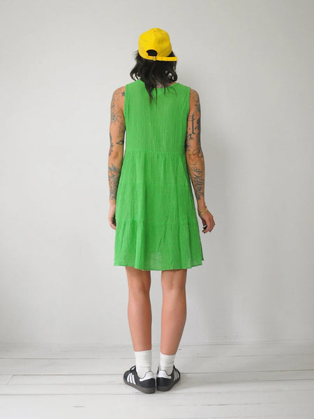 90's Lime Gauze Tent Dress