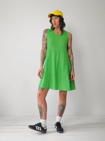 90's Lime Gauze Tent Dress