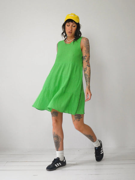 90's Lime Gauze Tent Dress